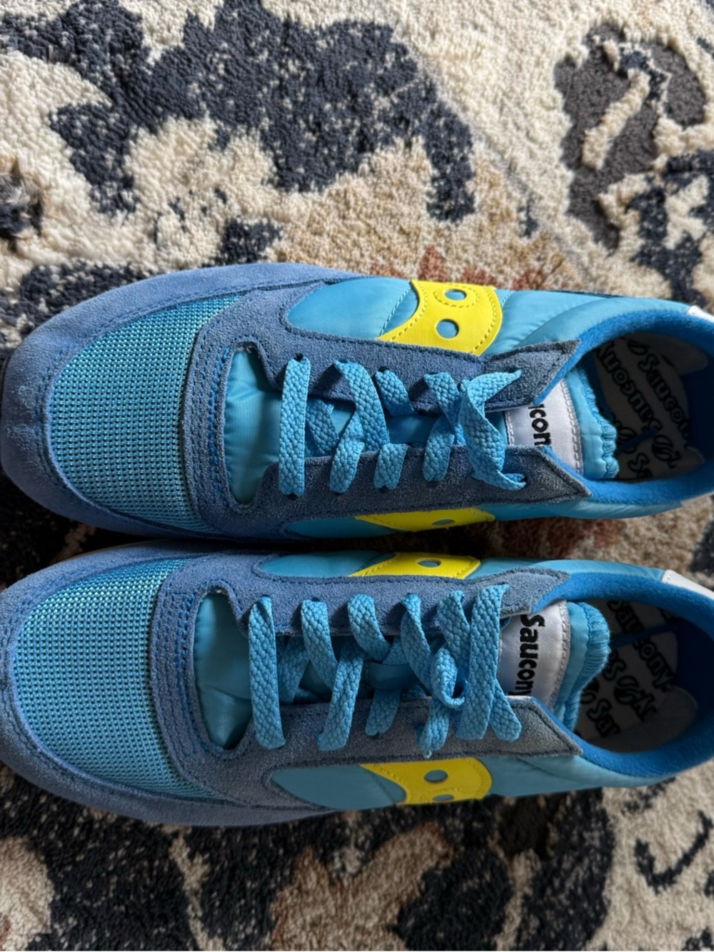 Saucony Jazz Original Sneakers Blue Yellow Retro Running Shoes Women’s 8 - Picture 2 of 6
